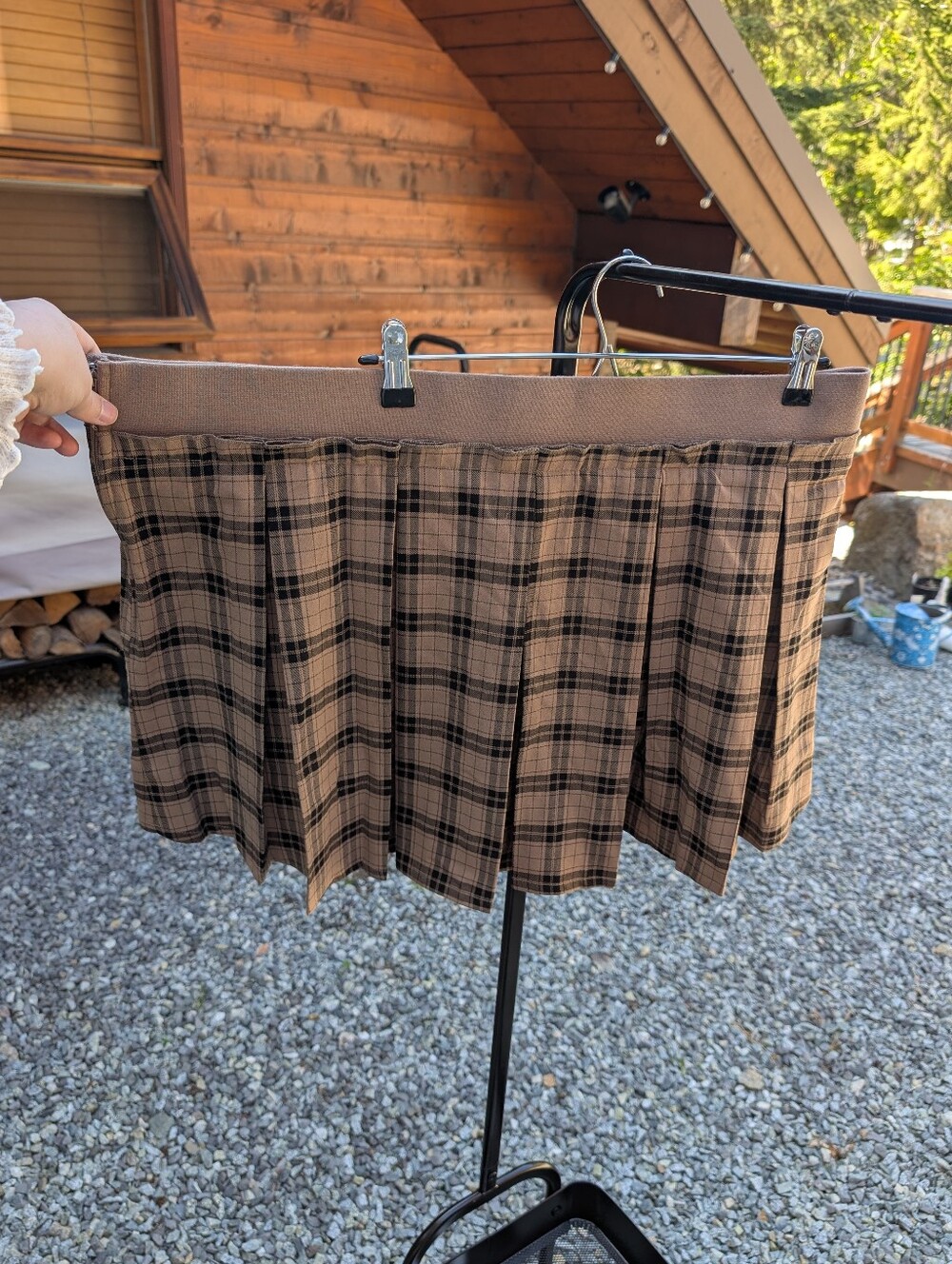 NWOT 3X Hot Topic Brown Plaid Pleated Mini Skirt